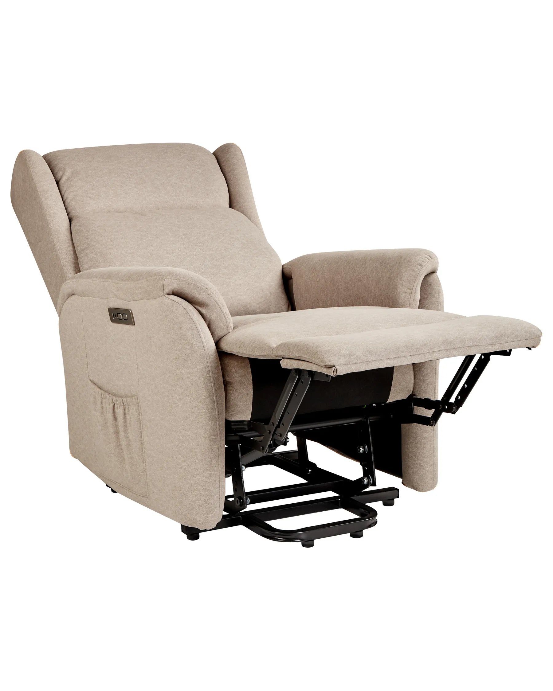 Electric Recliner Chair ELEGY With Footrest Fabric Taupe