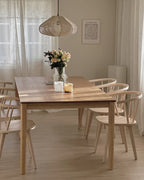 Dining Table ERMELO Natural Ash Wood 200 cm 100 cm