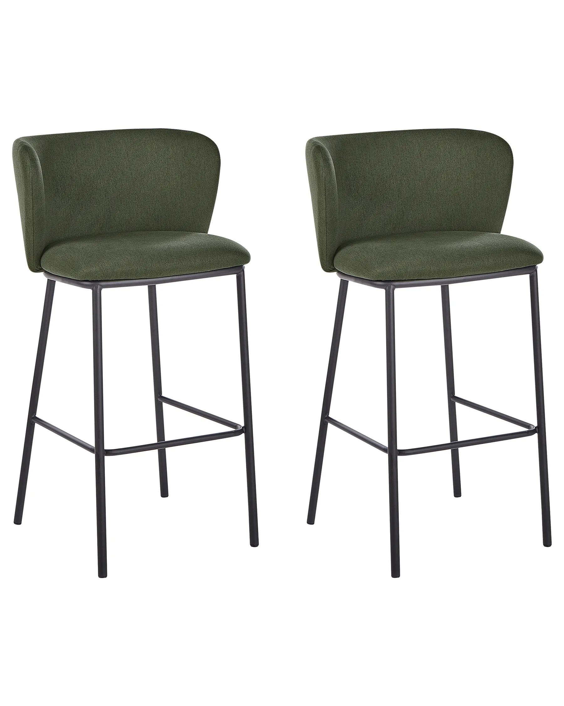 Set of 2 Bar Chairs MINA Dark Green