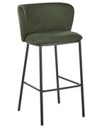 Set of 2 Bar Chairs MINA Dark Green