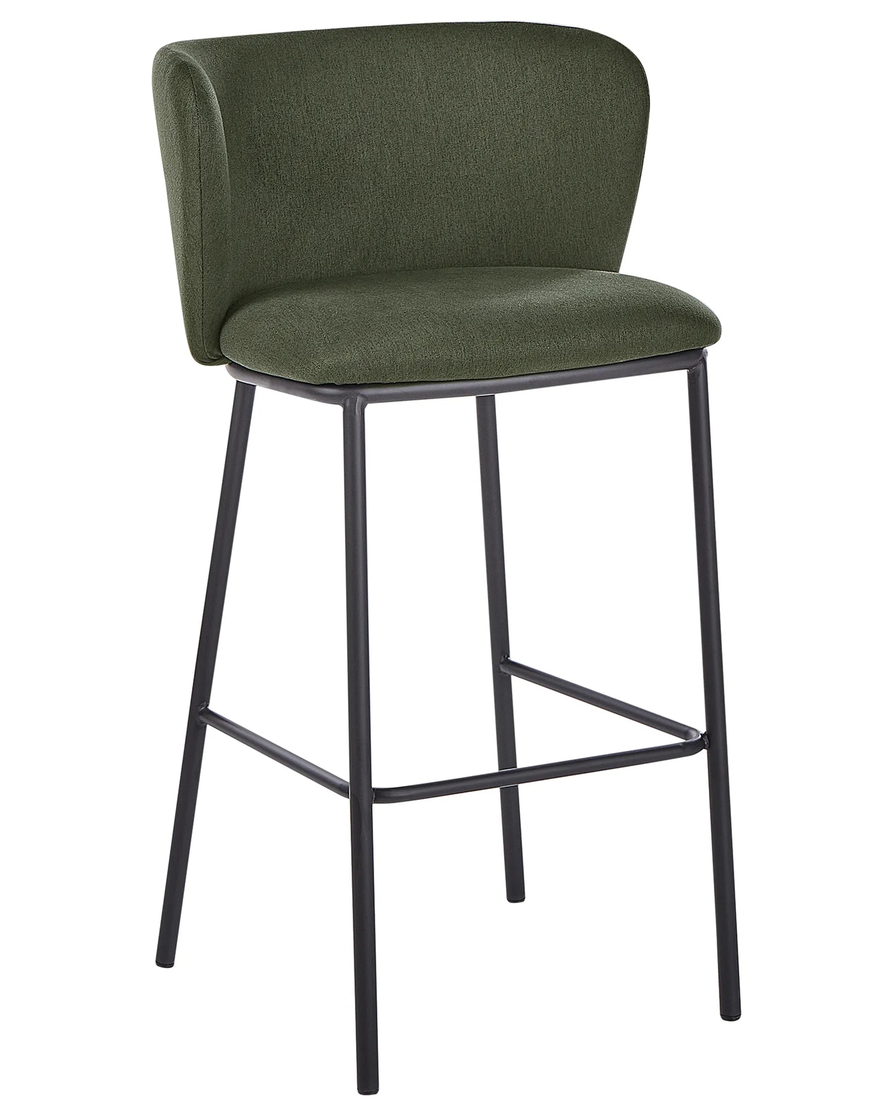 Set of 2 Bar Chairs MINA Dark Green