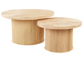 Set of 2 Coffee Tables ILIOS Rattan Natural