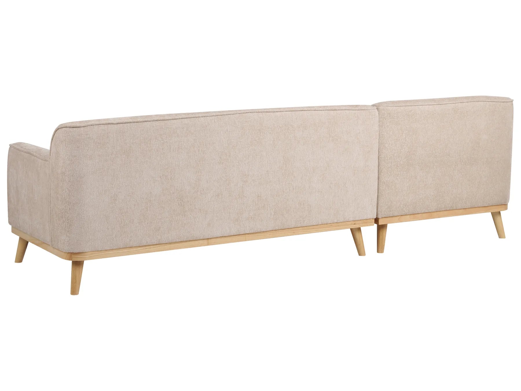 Corner Sofa 3 Seater SIMOS Chenille Beige Right Hand