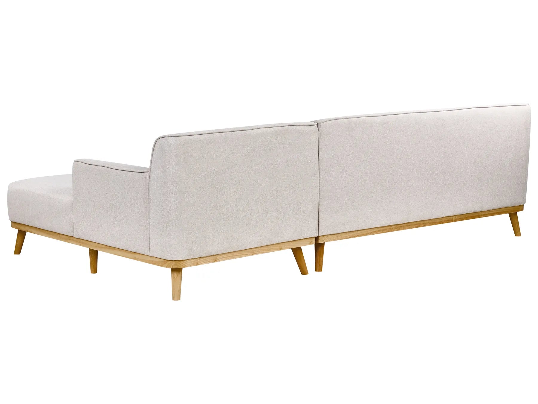 Corner Sofa 3 Seater SIMOS Fabric Light Grey Left Hand