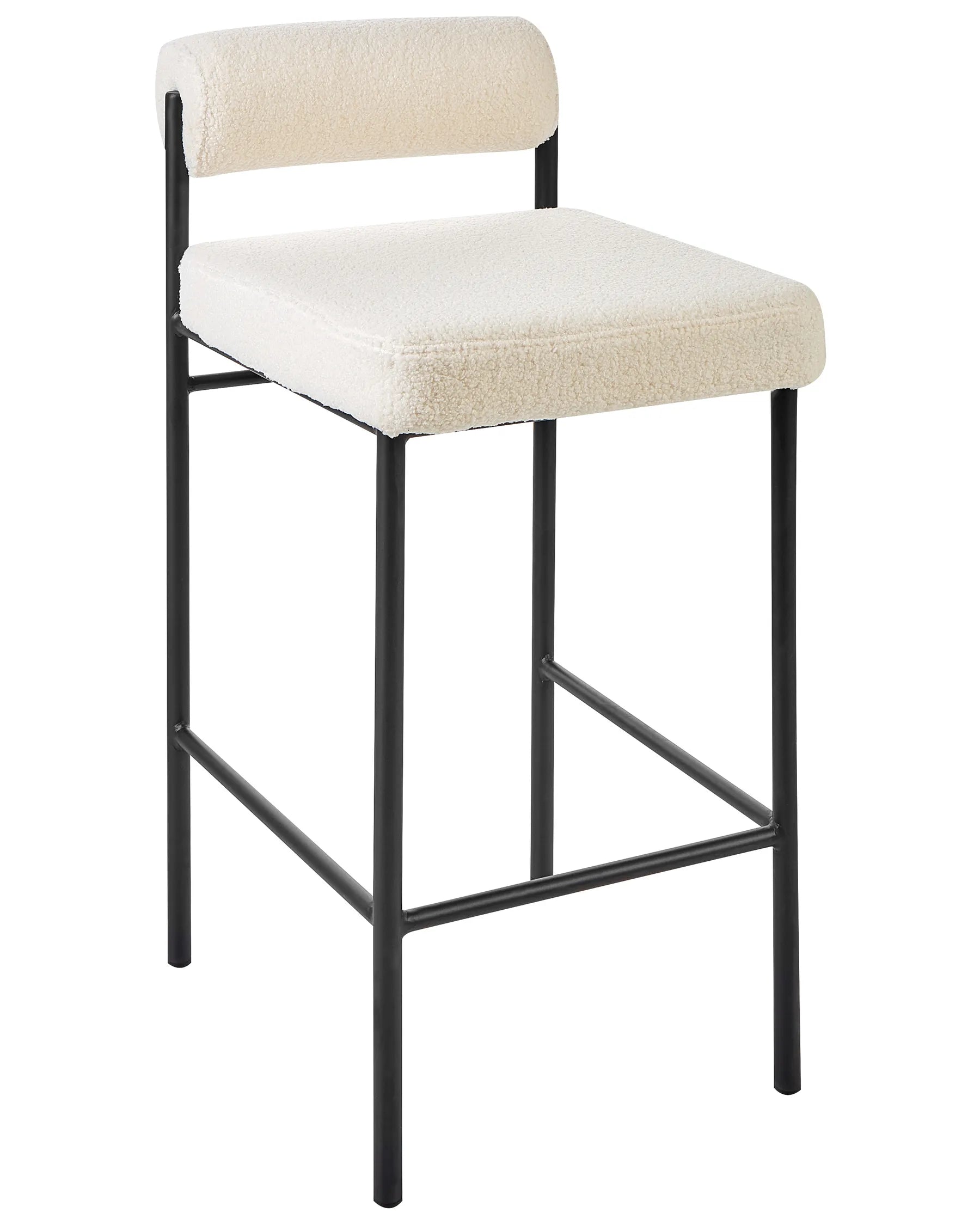 Set of 2 Bar Chairs AMAYA Boucle Off-White