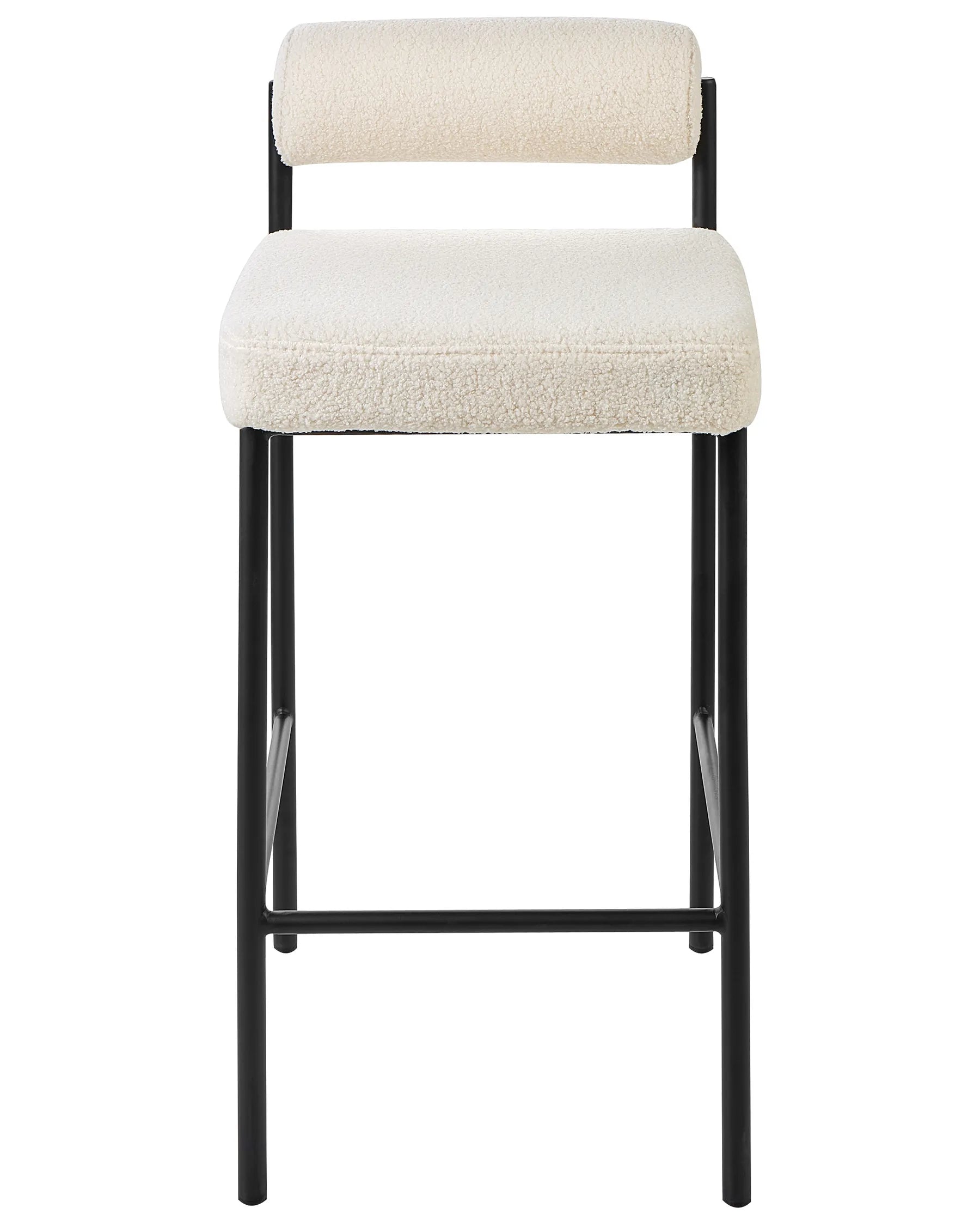 Set of 2 Bar Chairs AMAYA Boucle Off-White