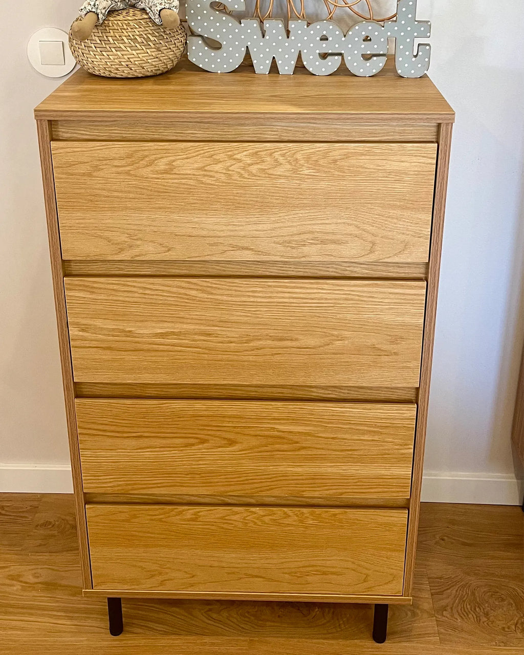4 Drawer Chest NIKEA Light Brown