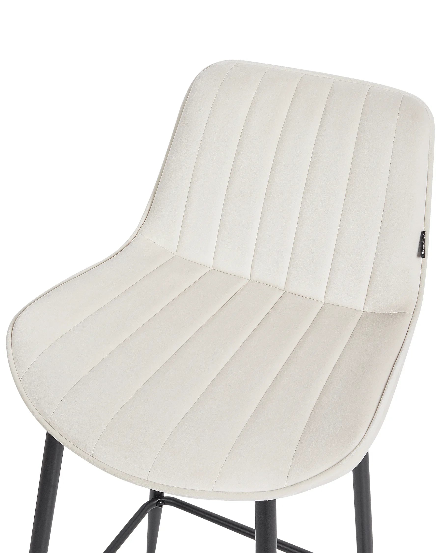Set of 2 Bar Chairs DUBROVNIK Velvet Light Beige