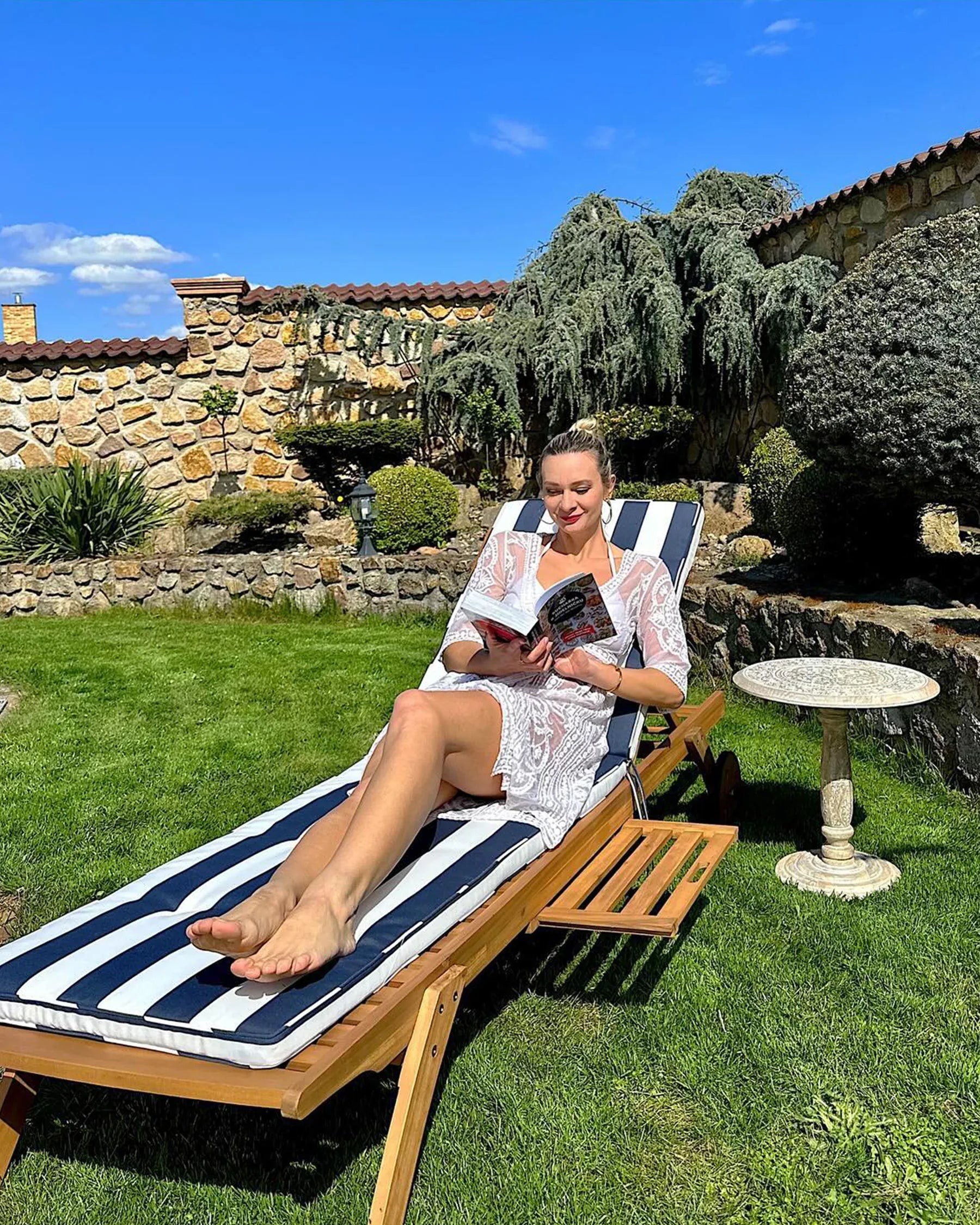 Side Table JAMBIA Mango Wood Off-White