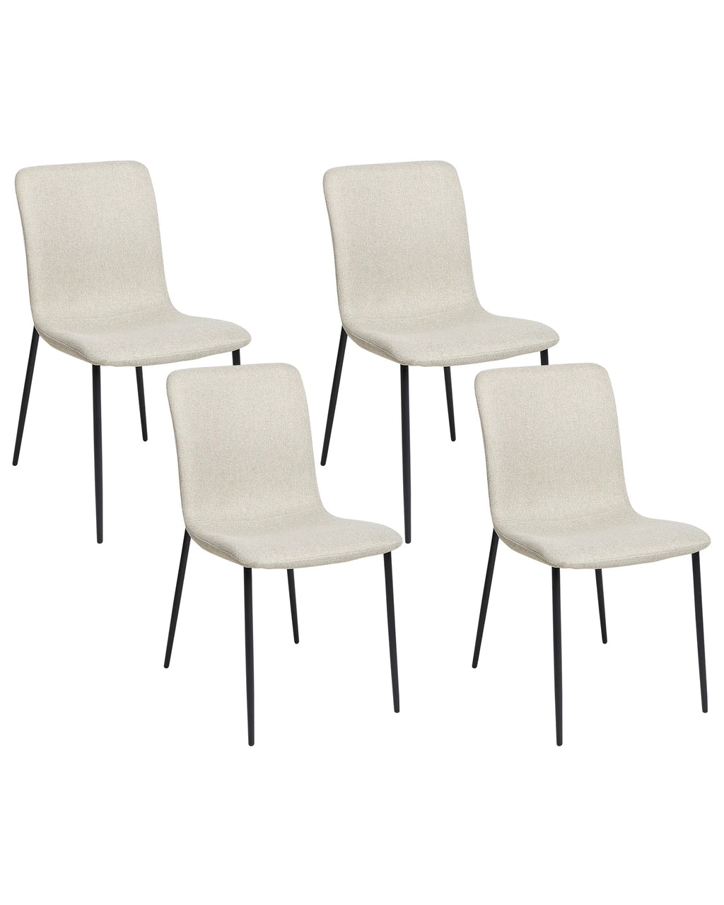 Set of 4 Dining Chairs Light Beige