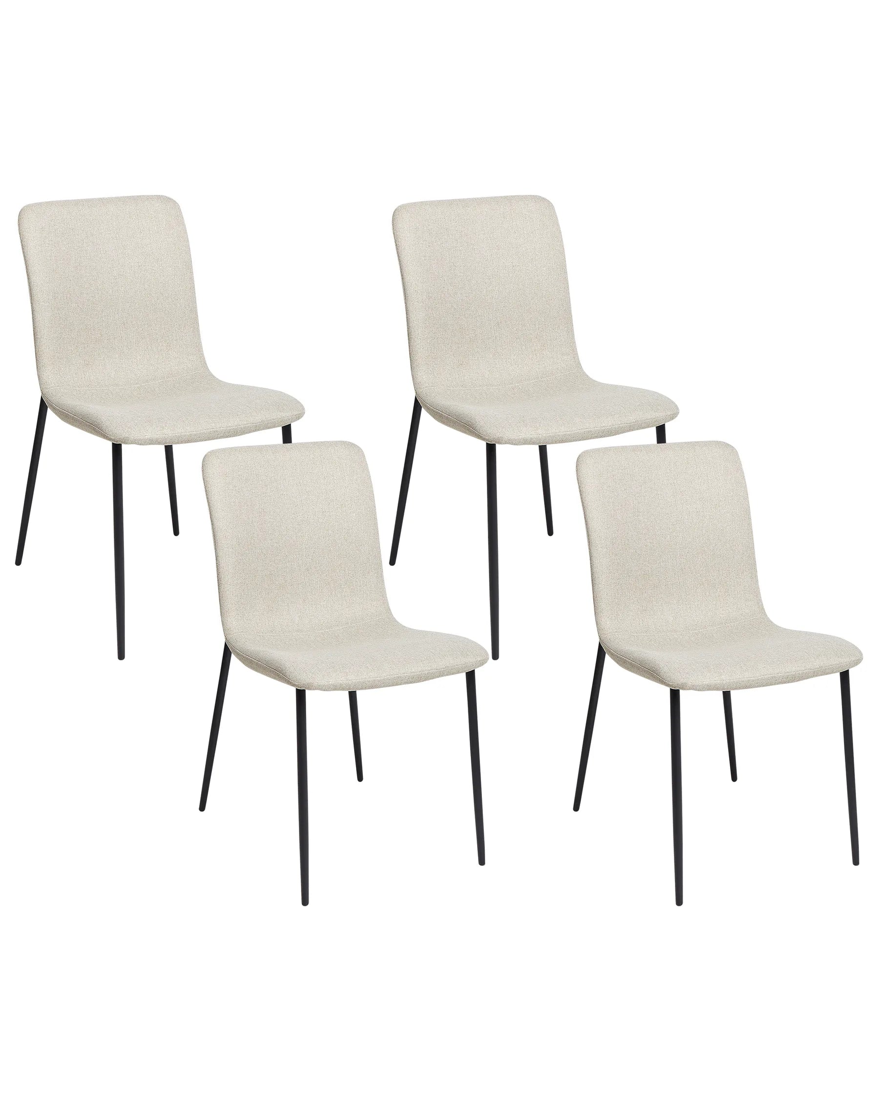 Set of 4 Dining Chairs Light Beige