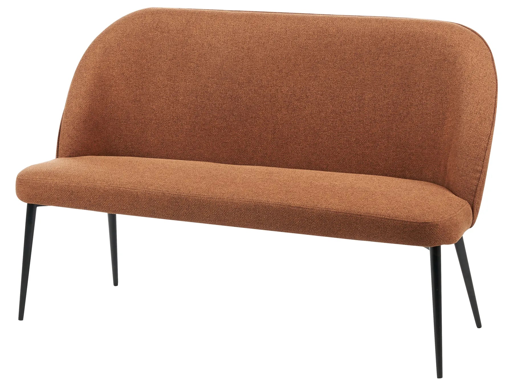 Upholstered Bench 2 Seater OSBY Fabric Brown