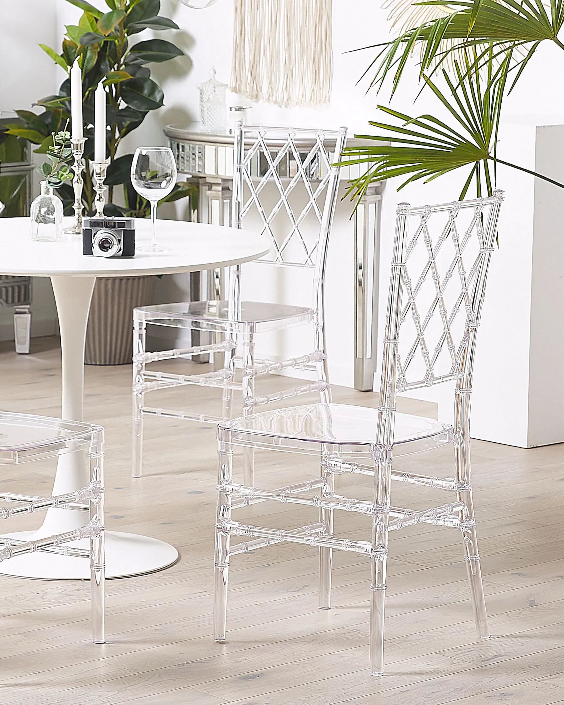 Set of 2 Dining Chairs CLARION Transparent