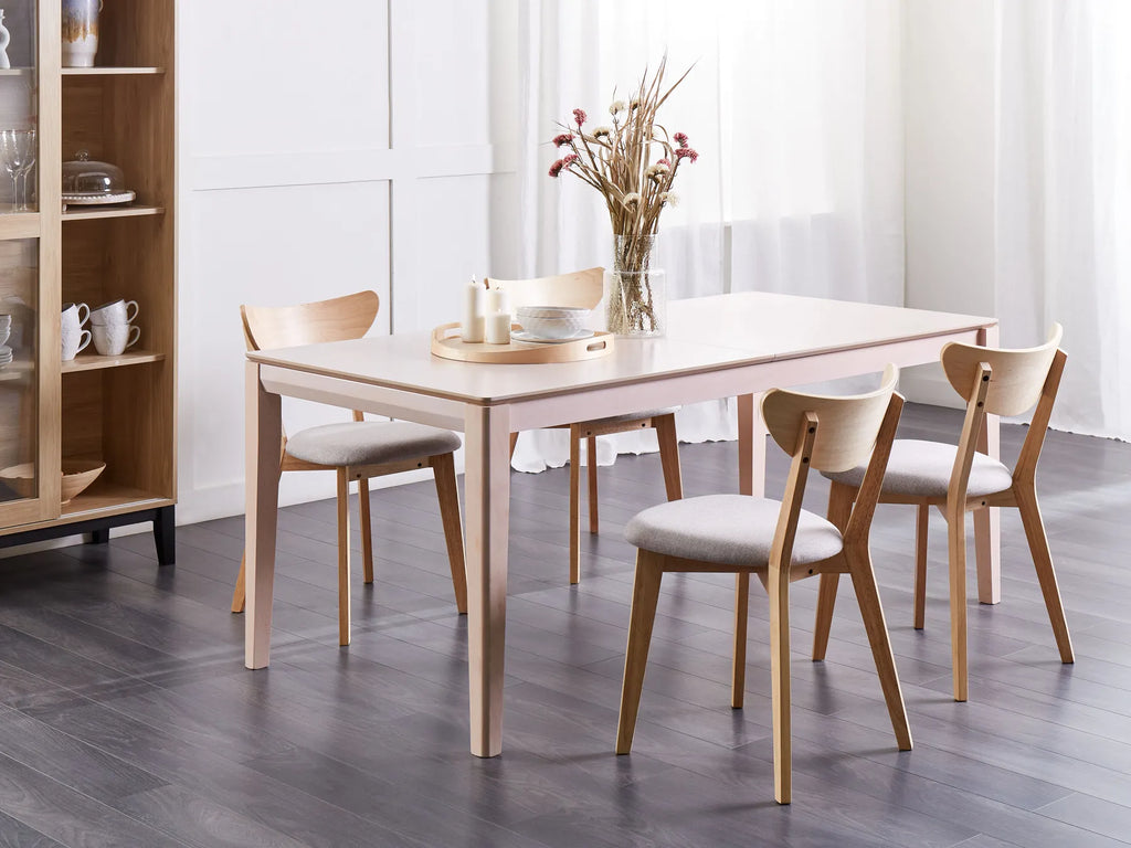 Extending Dining Table CROSBY Light Beech 180/240 cm 90 cm