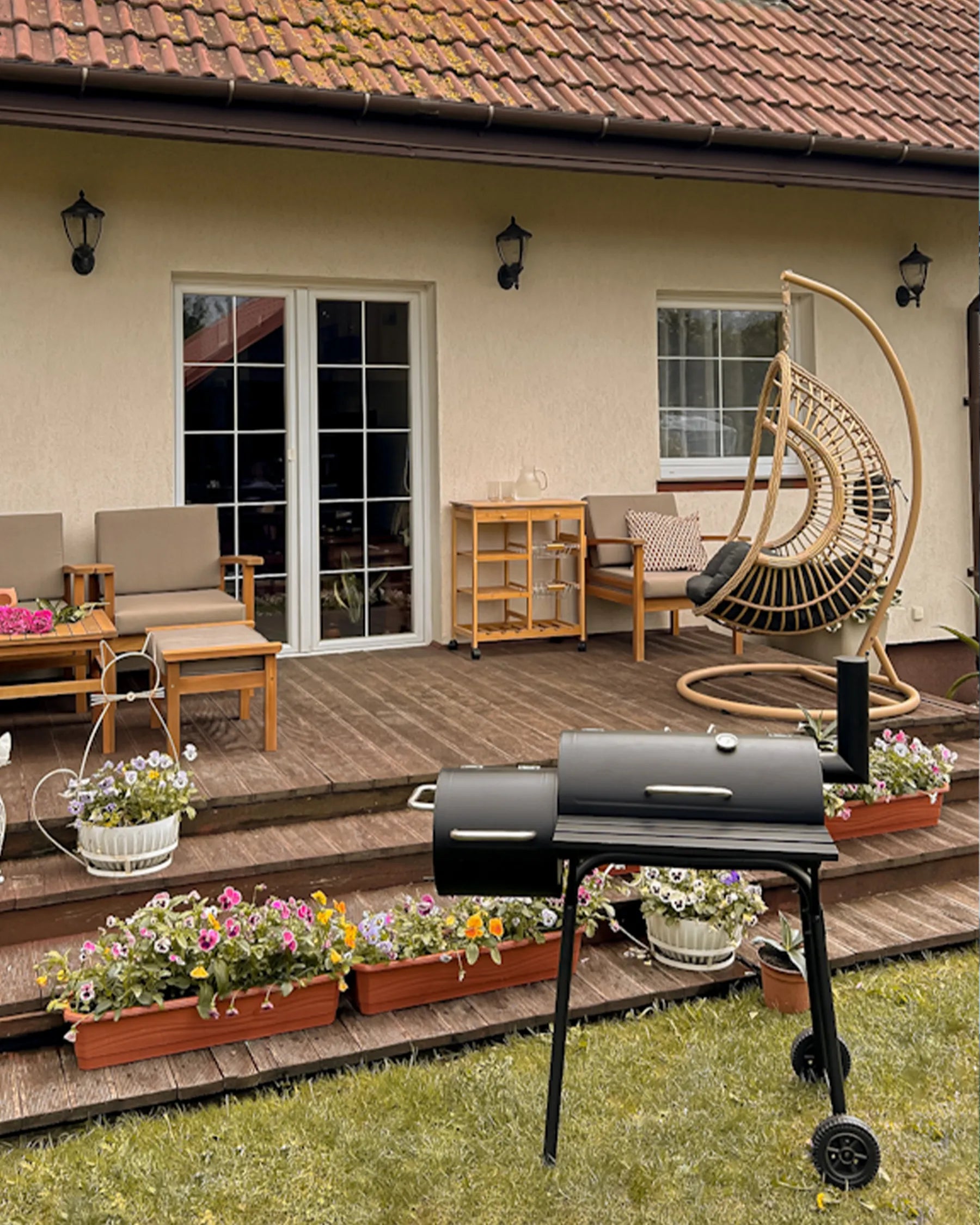 Kitchen Trolley MORINO Bamboo Wood Light Brown