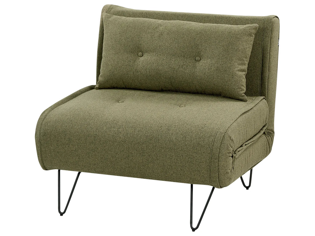 Single Sofa Bed VESTFOLD Fabric Olive Green