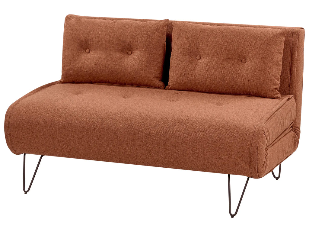 Sofa Bed 2 Seater VESTFOLD Fabric Orange