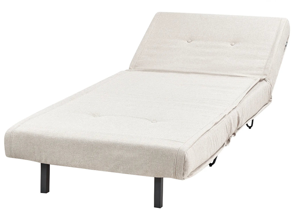 Single Sofa Bed VESTFOLD Fabric Light Beige