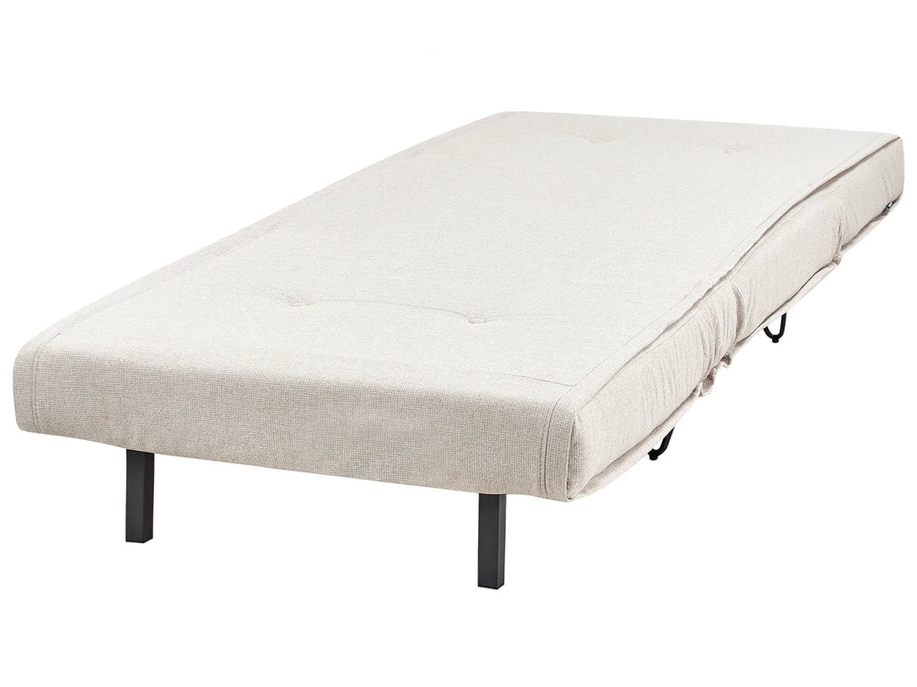 Single Sofa Bed VESTFOLD Fabric Light Beige