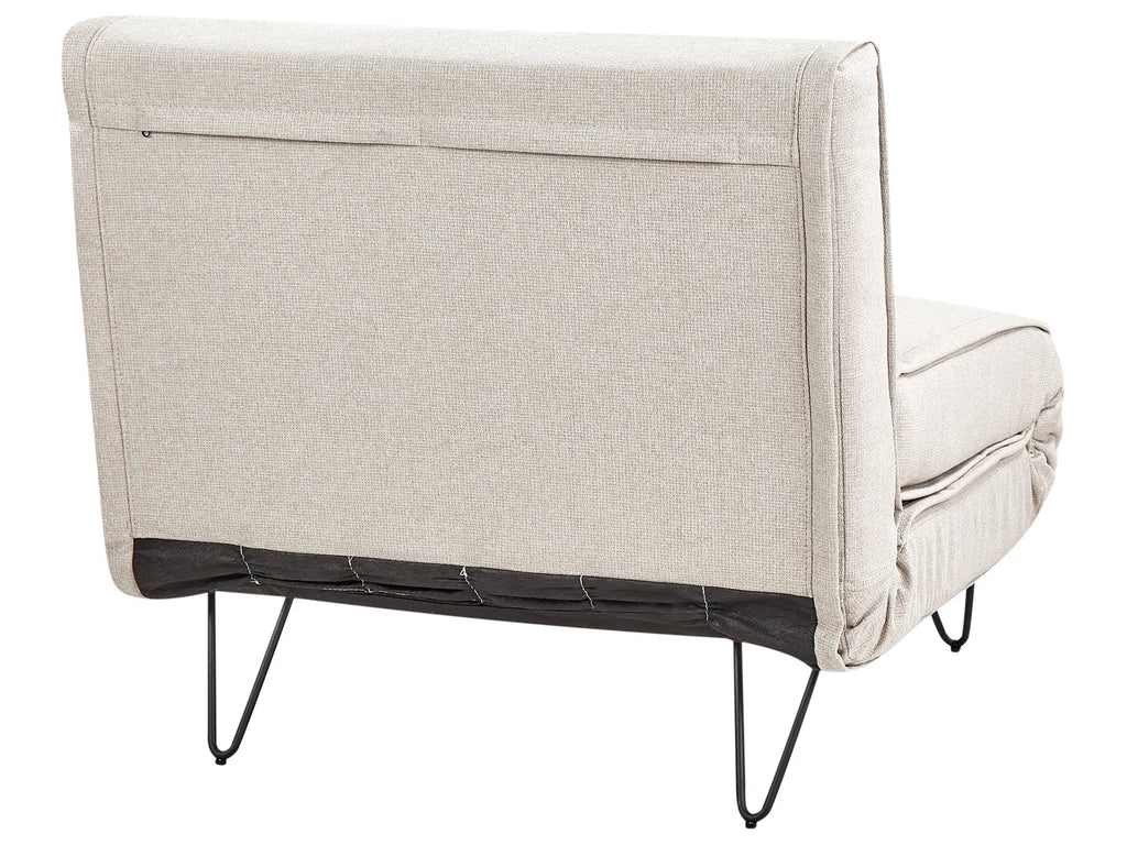 Single Sofa Bed VESTFOLD Fabric Light Beige