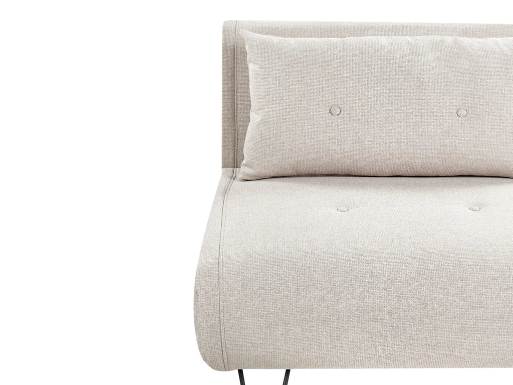 Single Sofa Bed VESTFOLD Fabric Light Beige
