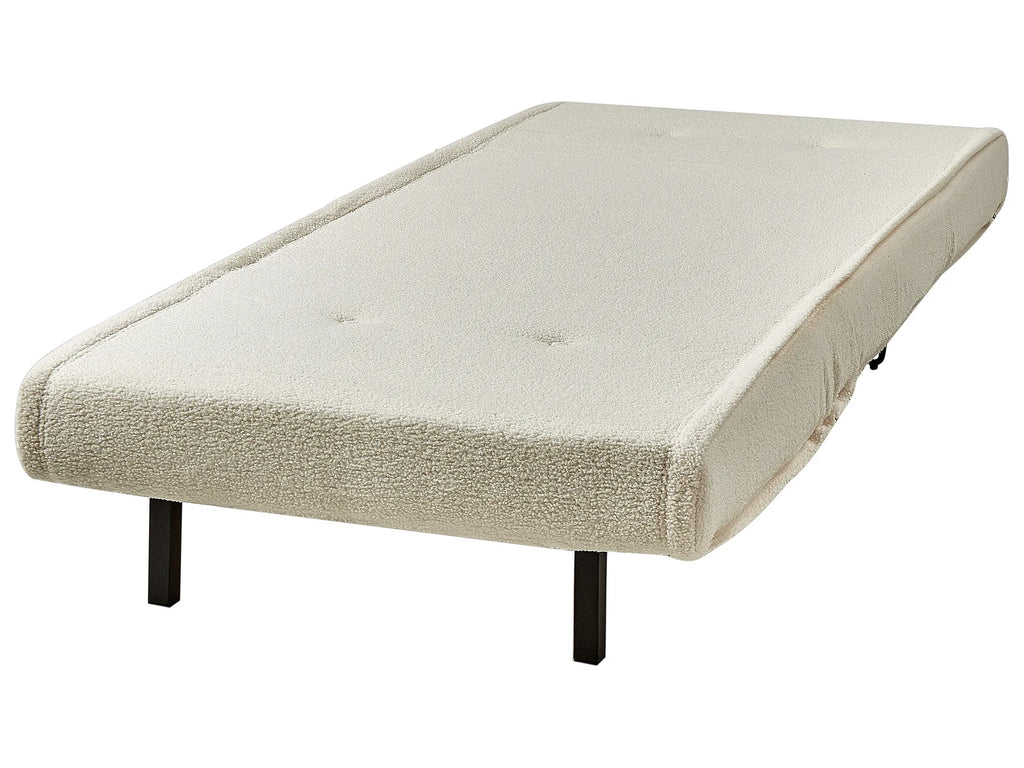 Single Sofa Bed VESTFOLD Boucle Off-White
