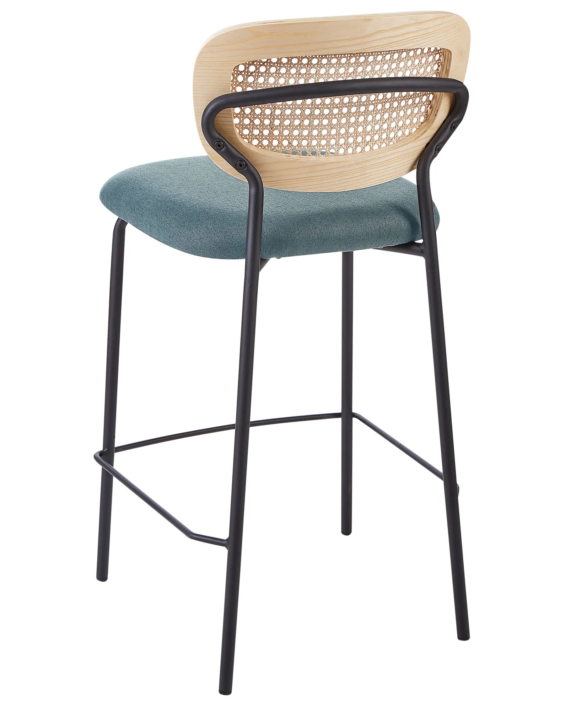 Set of 2 Bar Chairs MAYETTA Rattan Teal