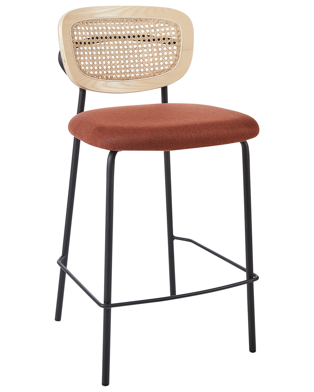 Set of 2 Bar Chairs MAYETTA Rattan Orange