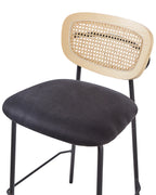 Set of 2 Bar Chairs MAYETTA Rattan Black