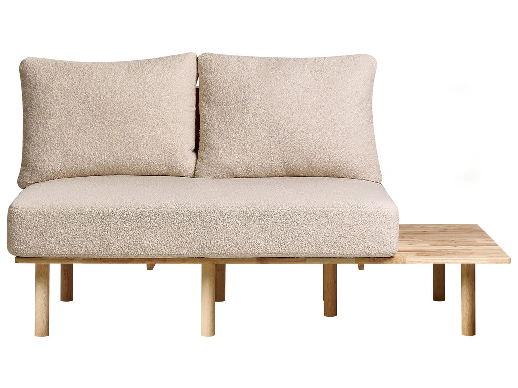 Sofa 2 Seater SALO Boucle Beige with Tables