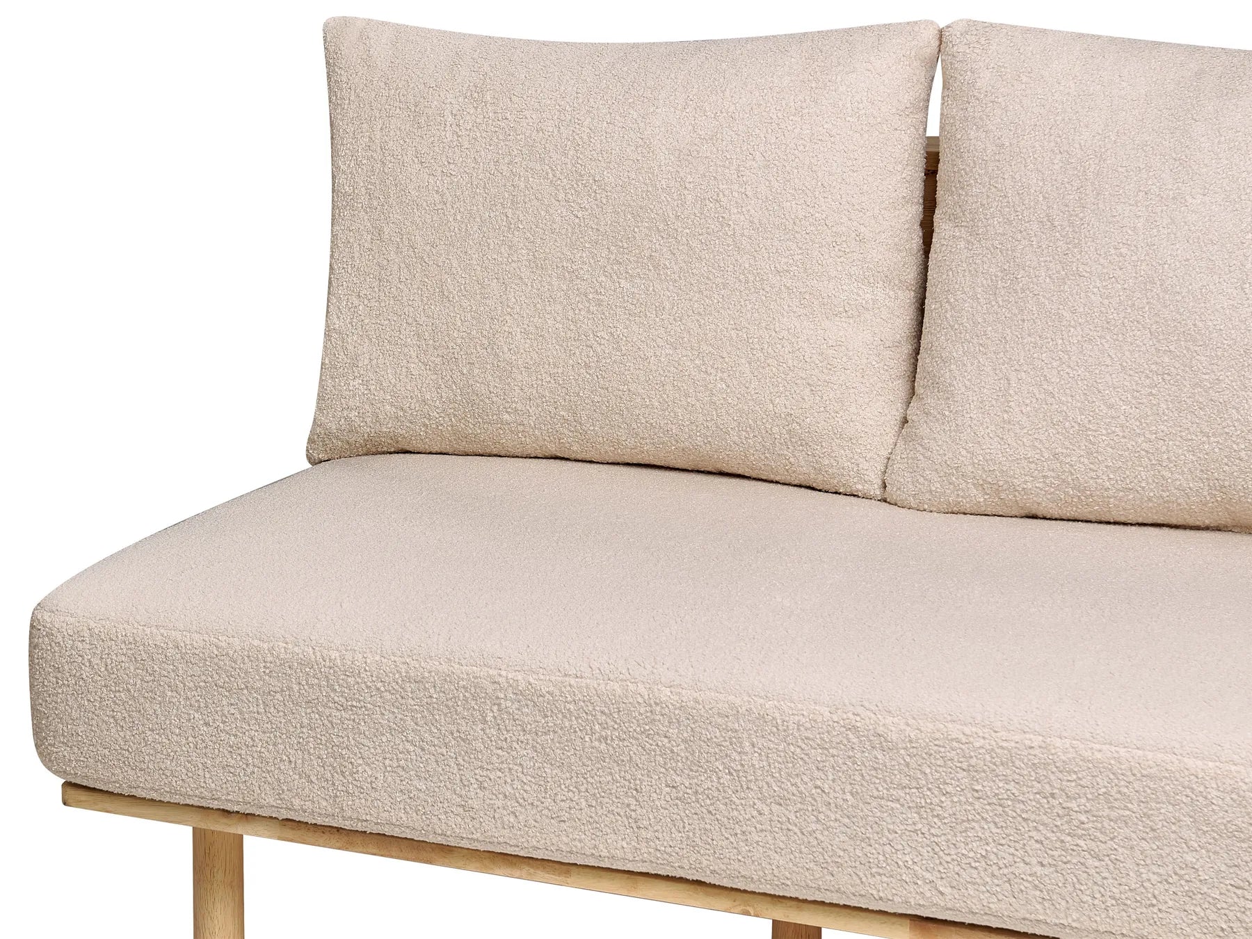 Sofa 2 Seater SALO Boucle Beige with Tables
