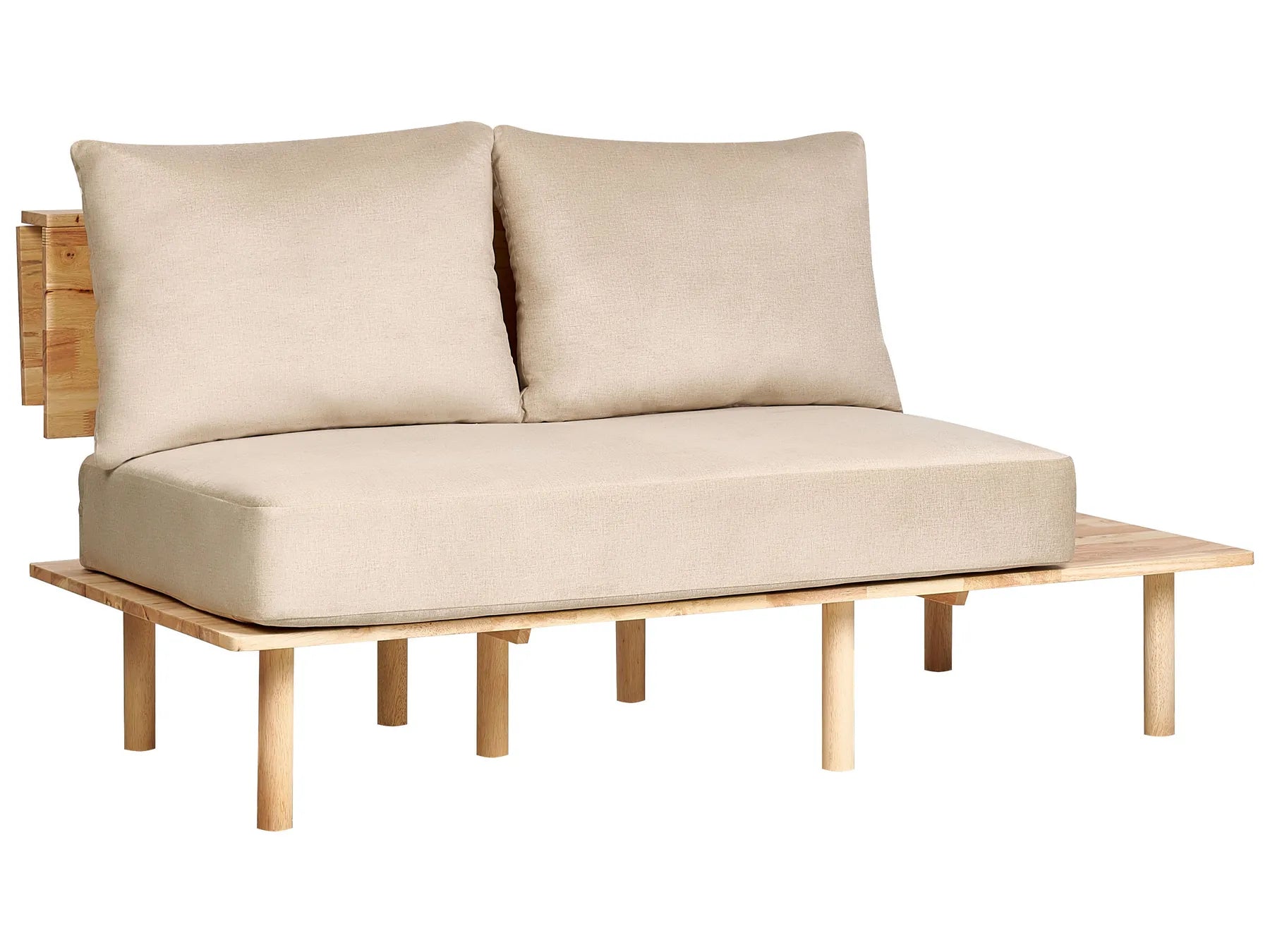 Sofa 2 Seater SALO Fabric Sand Beige with Tables