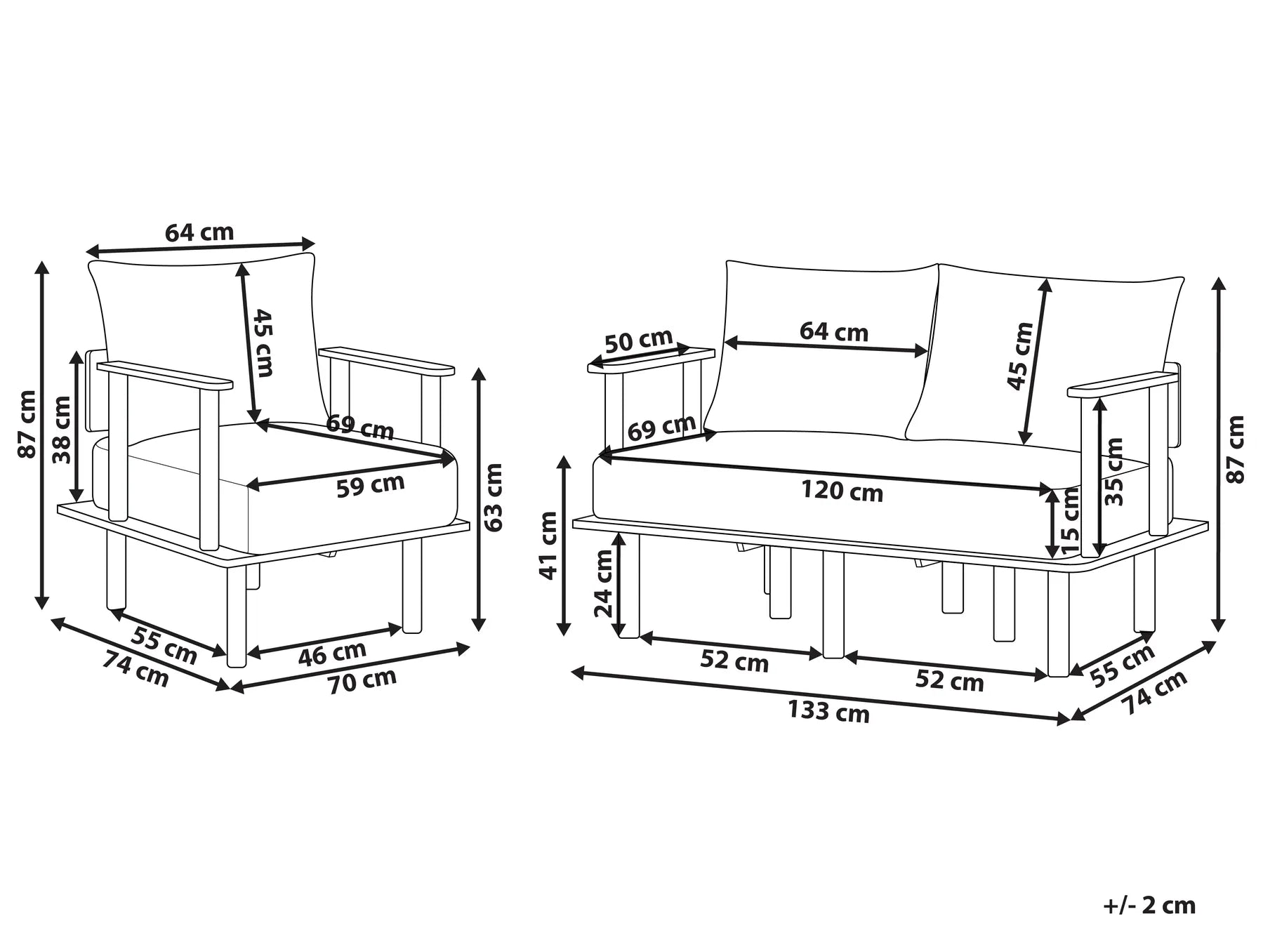 Living Room Set 3 Seater ASKER Boucle Dark Green