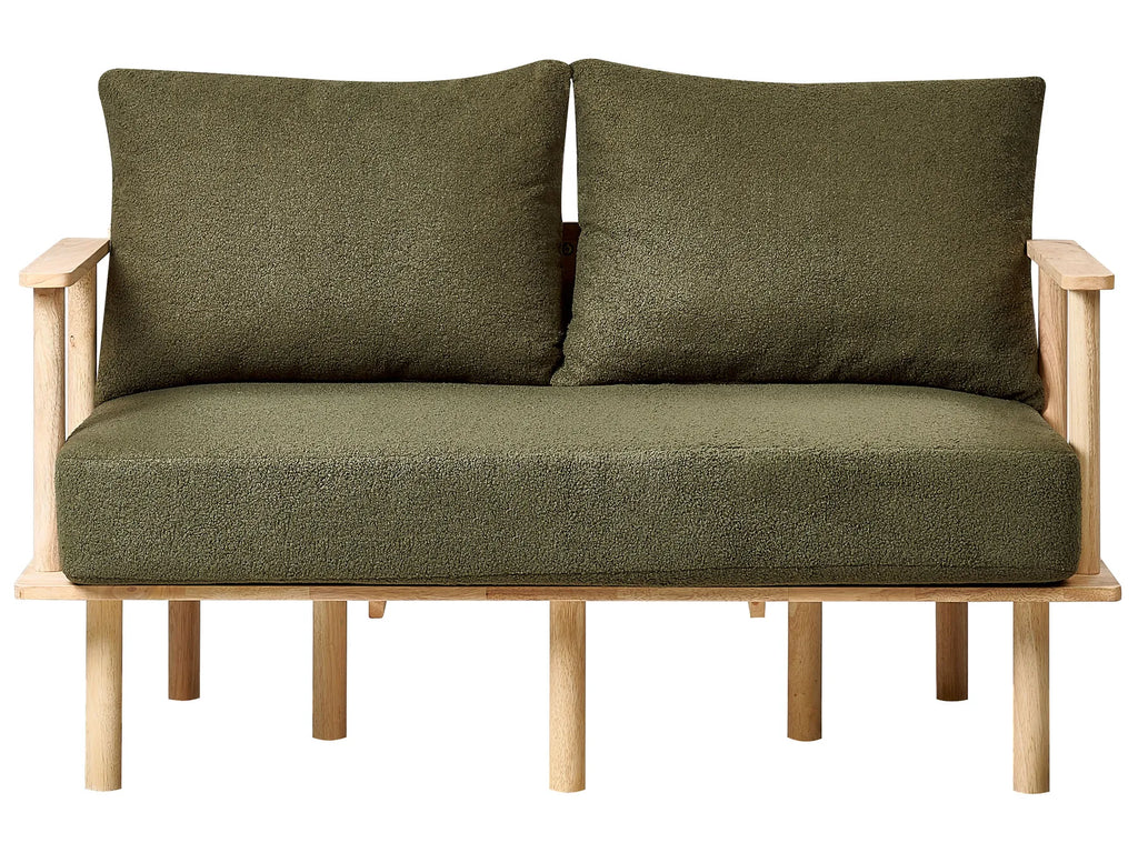 Living Room Set 3 Seater ASKER Boucle Dark Green