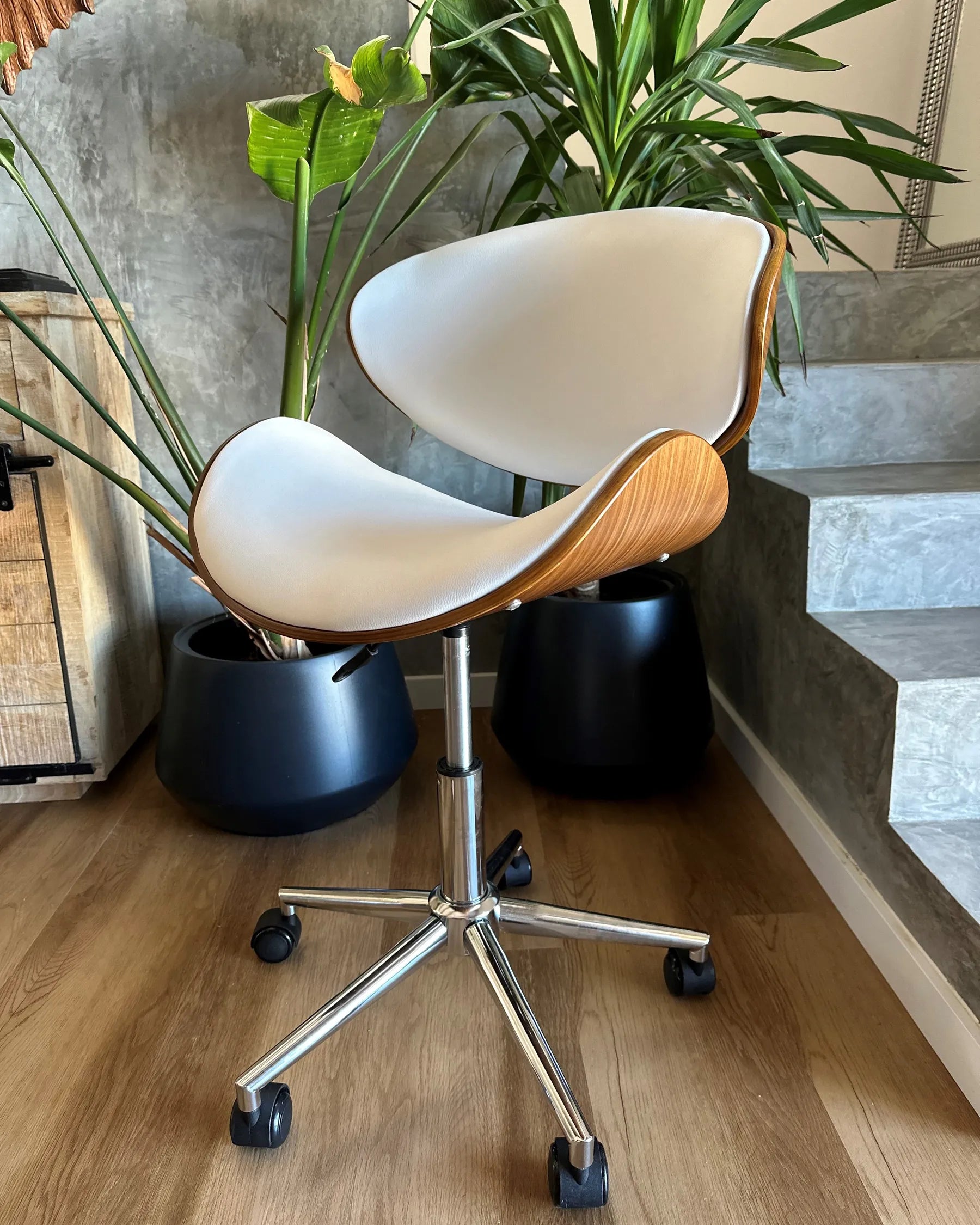 Desk Chair ROTTERDAM Faux Leather White