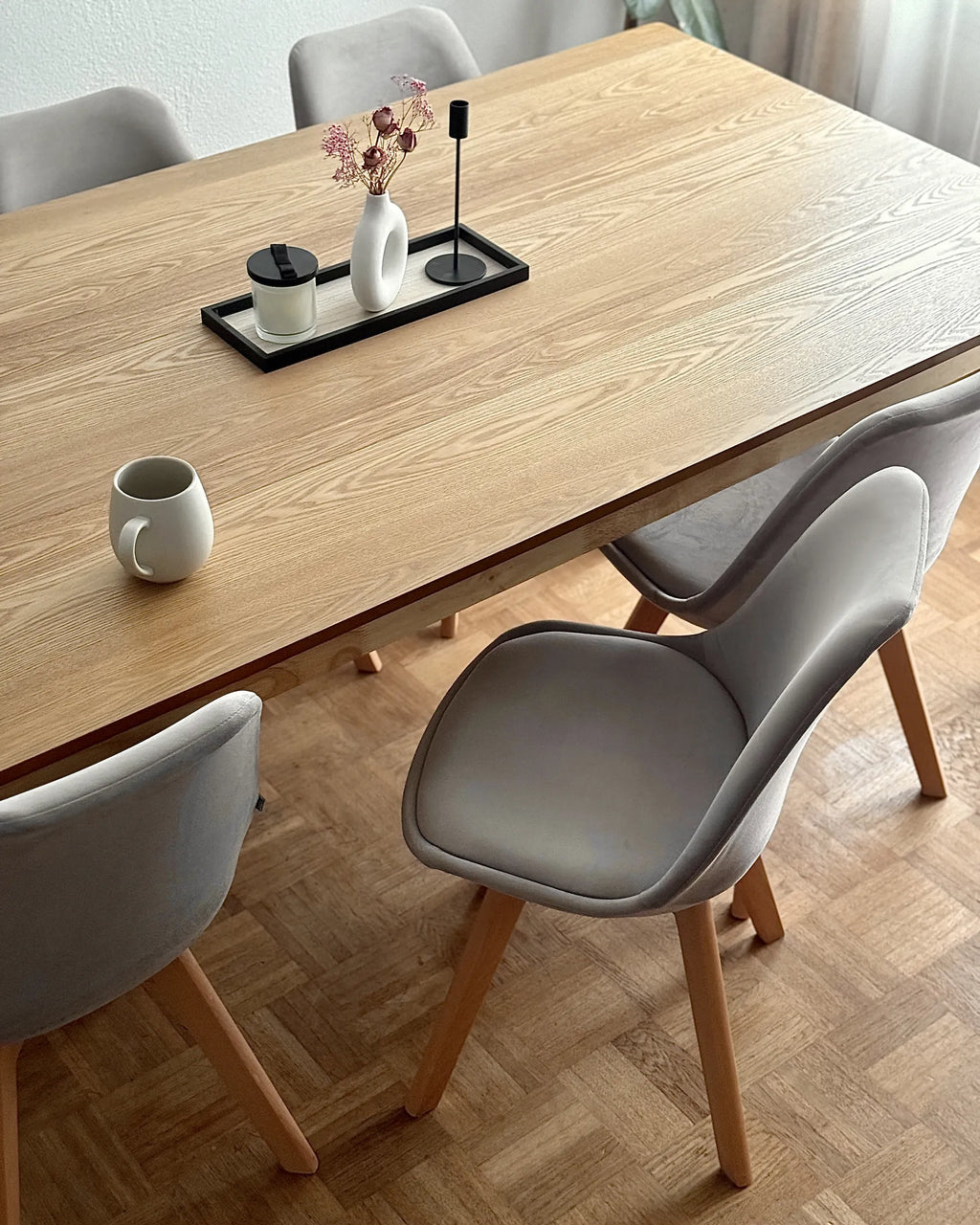 Dining Table ERMELO Natural Ash Wood 200 cm 100 cm