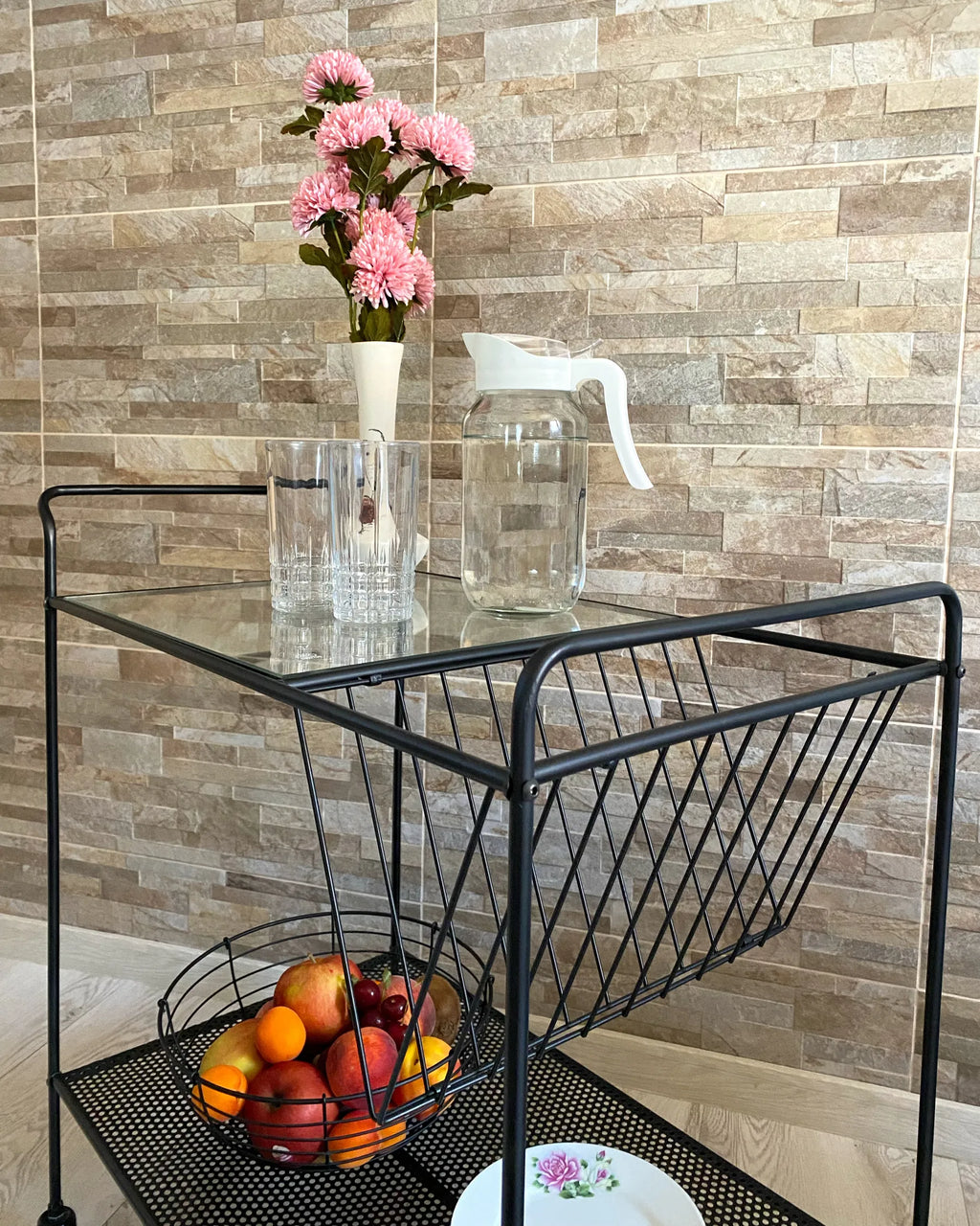 Kitchen Trolley ALAMO Metal Black