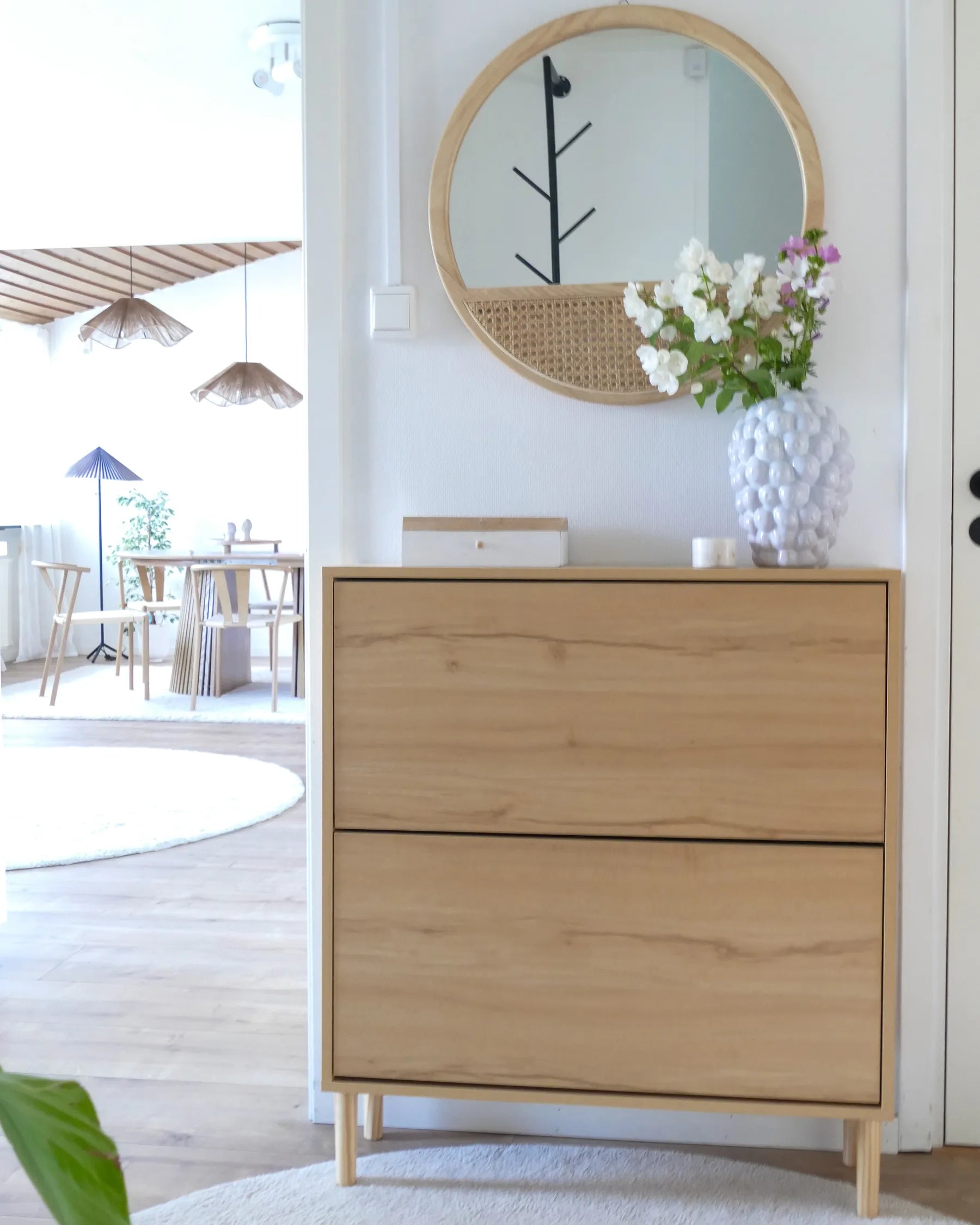 Shoe Storage Cabinet NORRIS Light Brown