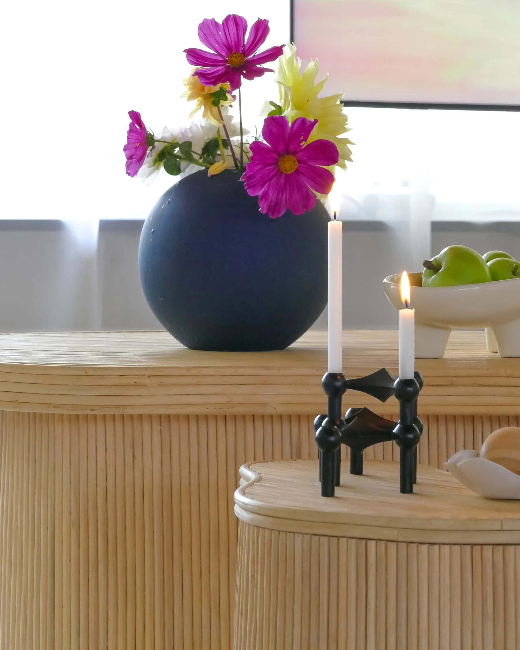 Set of 2 Coffee Tables SALANTI Rattan Natural