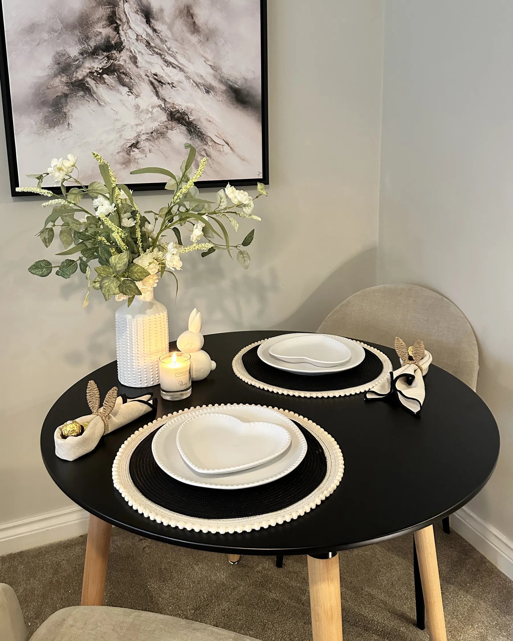 Dining Table BOVIO Black 90 cm 90 cm