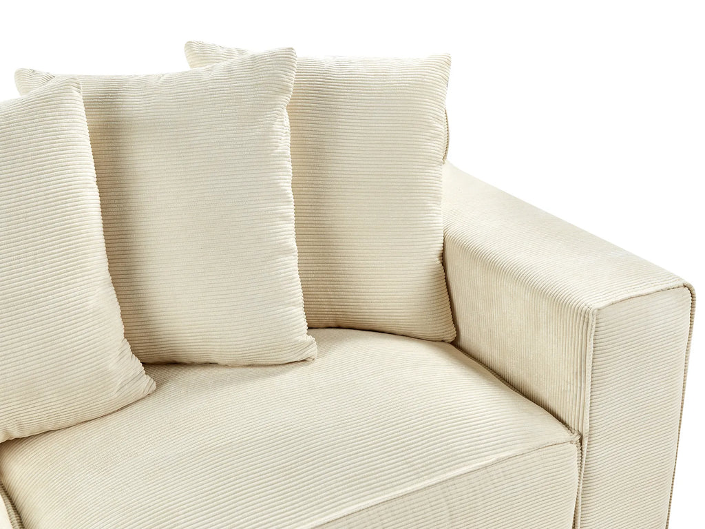 Sofa 3 Seater VISKAN Corduroy Light Beige
