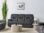 Manual Recliner Sofa 3 Seater BERGEN II Fabric Dark Grey