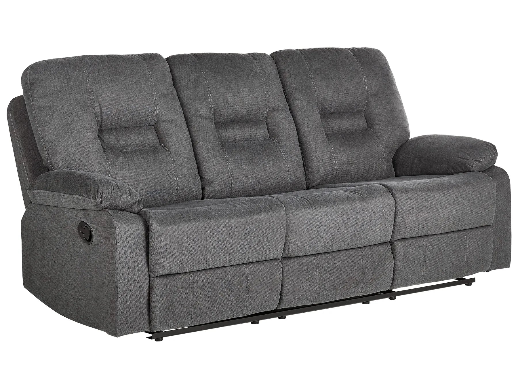 Manual Recliner Sofa 3 Seater BERGEN II Fabric Dark Grey