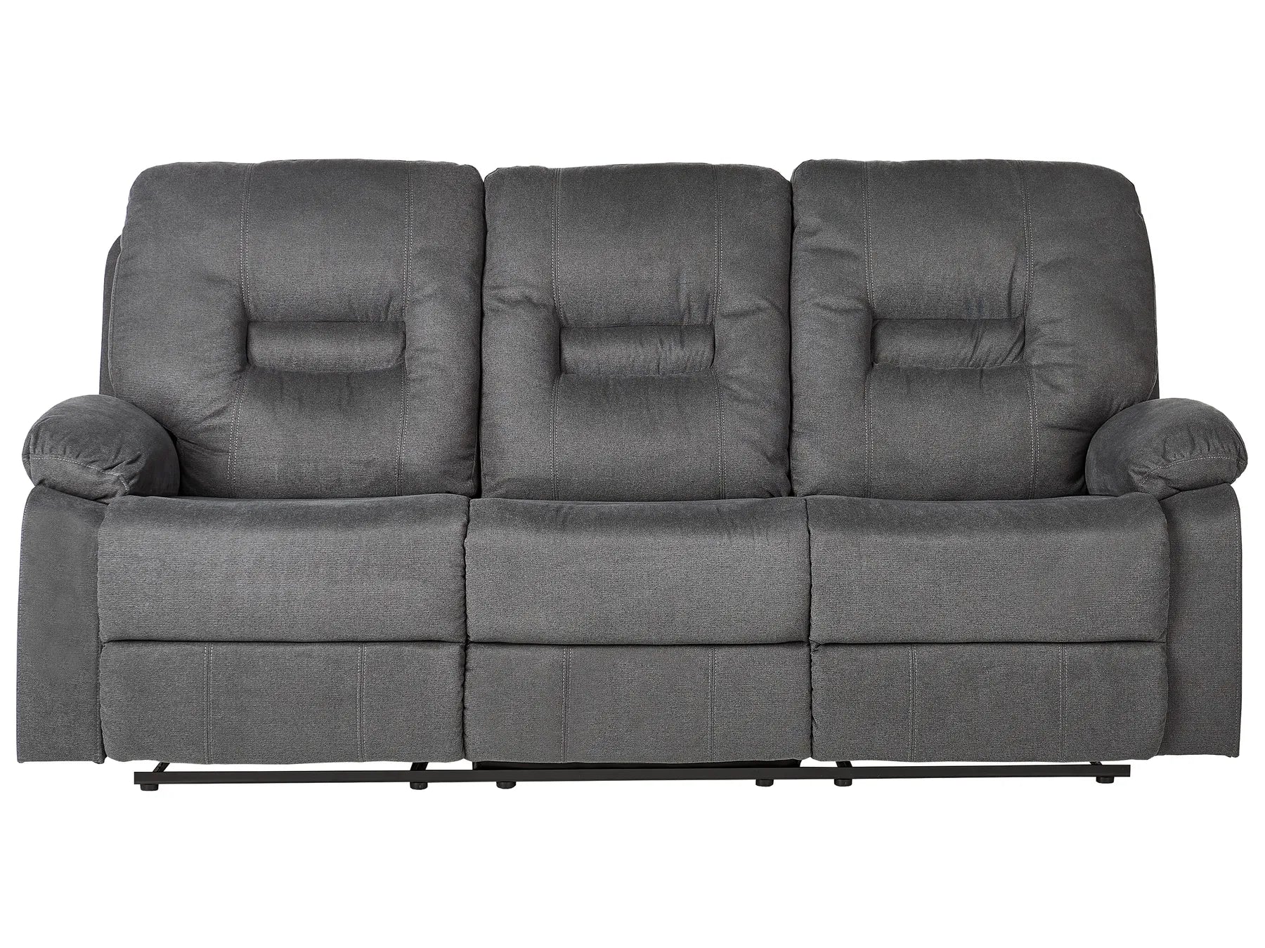 Manual Recliner Sofa 3 Seater BERGEN II Fabric Dark Grey