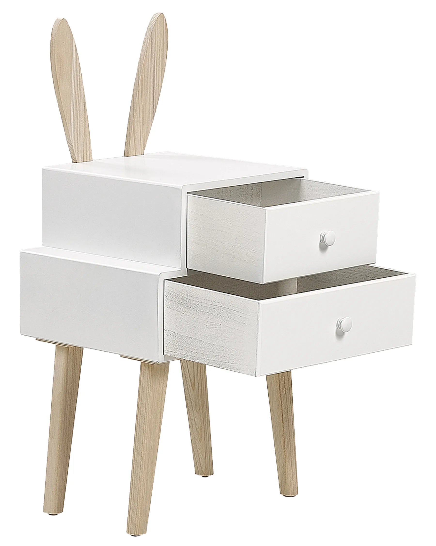 2 Drawer Bedside Table BANKS White