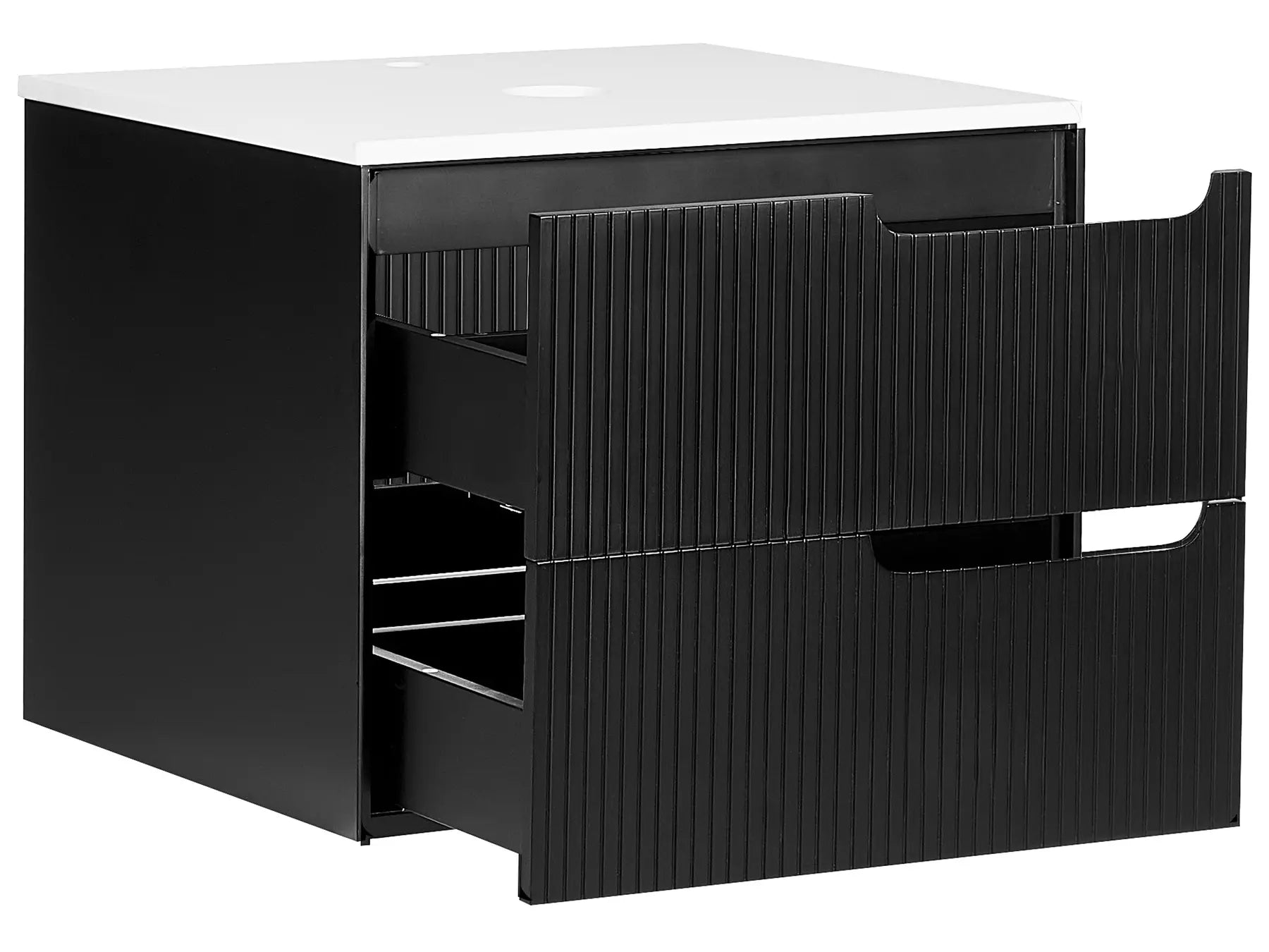 Wall Mounted Vanity Unit QUINTELA 60 cm Black