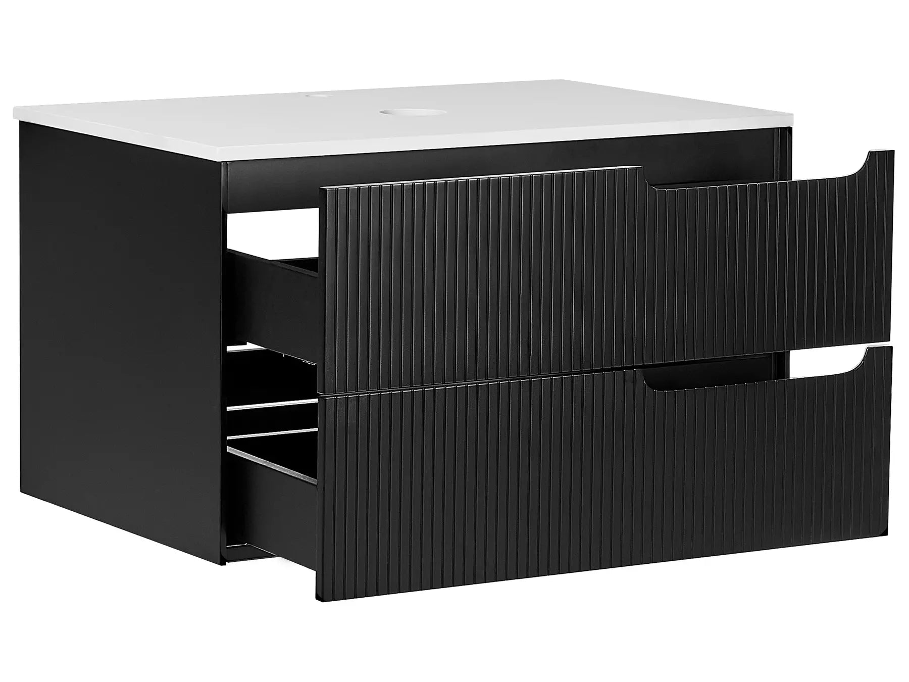 Wall Mounted Vanity Unit QUINTELA 80 cm Black