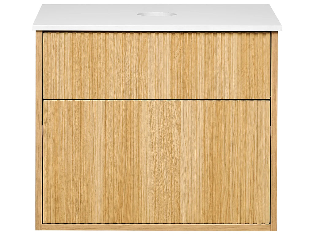 Wall Mounted Vanity Unit BEXTI 60 cm Light Brown