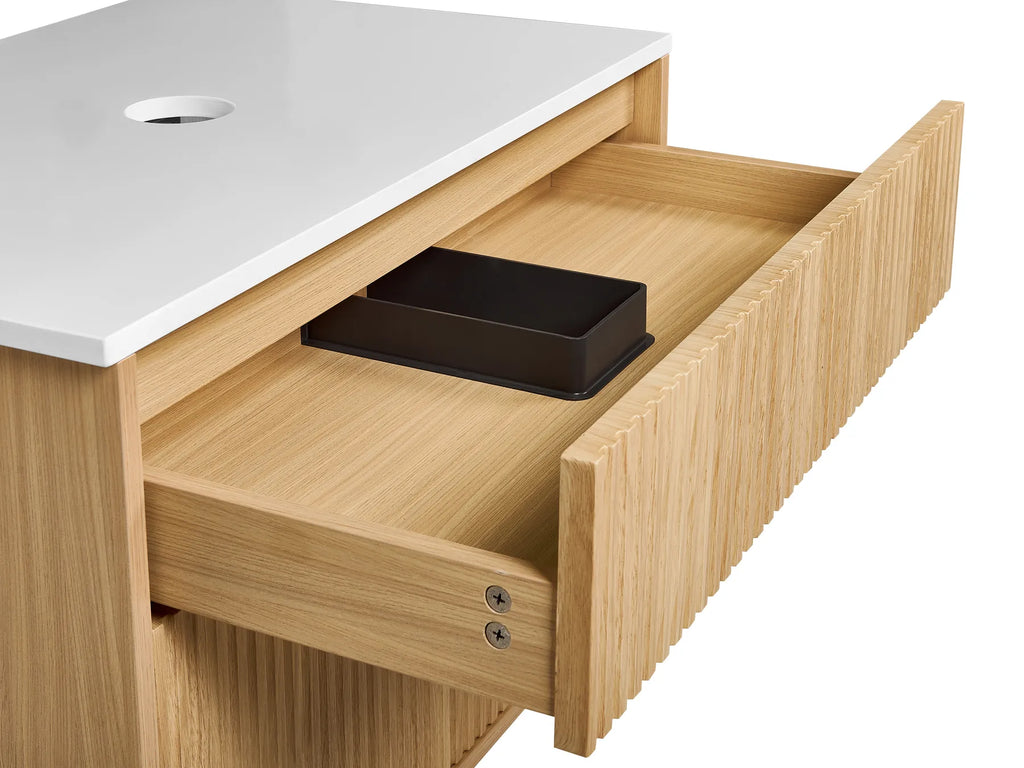 Wall Mounted Vanity Unit BEXTI 60 cm Light Brown