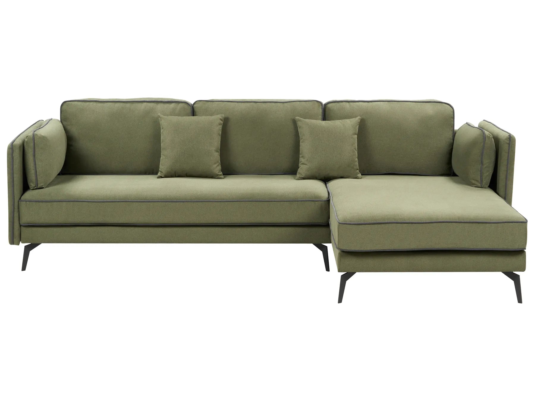 Corner Sofa 3 Seater ALTAN Fabric Green Left Hand